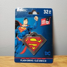 Emtec Superman USB 32 GB Flash Drive/Keychain Back to School New Sealed picture