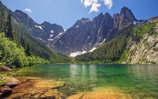 Landscape nature lake mountains forest Custom Gaming Mat Desk picture