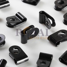 100 PACK 1/8 inch Cable Clamps Black UV Resistant Plastic Nylon Automotive picture