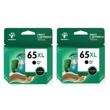 2 PK Black Ink Cartridge for HP 65 XL Deskjet 2622 2652 2655 3722 ENVY 5052 5055 picture