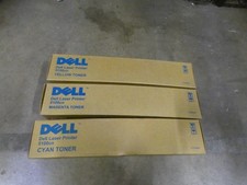 DELL 5100cn Magenta Cyan Yellow 3-Color Set M/C/Y Toner Cartridges Genuine OEM picture