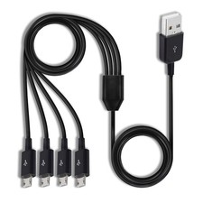 Herfair Micro USB Splitter Cable, 4-in-1 Multi 1 to 4 Micro, Black  picture
