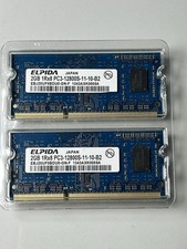     2x Elpida 2GB DDR3 SO-DIMM PC3-12800S 1600MHz Laptop RAM EBJ20UF8BDU0-GN-F picture