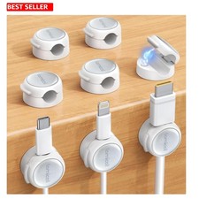 8-Piece Crystal-Clear Magnetic Cable Clips - Sleek Organization for Any Space picture