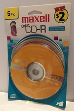 Maxwell 5 Pack Color CD-R 700MB 80 Minute Data Music Photos Sealed picture