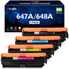 ** NEW HP Toner | 647A / 648A | Black / Color | With Chips | Compatible | 4-Pack picture