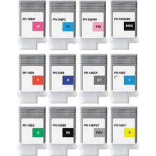 6 Canon ipf 6300 ipf 6400 ipf 6450 PFI-106 PFI-105 Ink cartridges NON-OEM picture