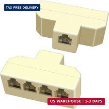 2Pack Phone Splitter 4 Way Telephone Adapter RJ11 6P4C 1 Female to 4 Females ... picture