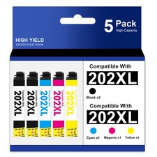 5 PK 202XL Ink Cartridge for Epson WorkForce WF-2860 XP-5100 printer T202XL Ink picture