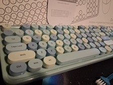 mixed blue key board and mouse retro picture