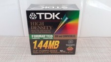 TDK High Density 1.44MB Formatted Floppy Disks MF-2HDIF 10 Pack New Sealed picture