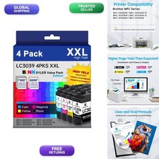 BINKSYLER LC3039 BK/C/M/Y XXL Ink Cartridges 4-Pack LC3039 LC3037 picture