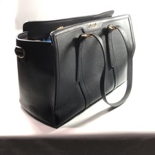 Lovevook Laptop Work Tote Black Handles Dividers Black Leather-look Durable New picture