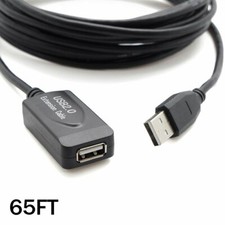 65Ft USB 2.0 Active Repeater Male to Female M/F Extension Extender Booster Cable picture