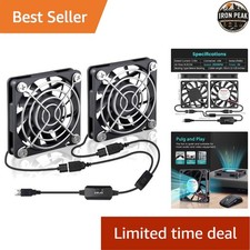 USB Computer Fan 60x10mm 5V 2 Pack Speed Control 3500 RPM DIY Cooling picture