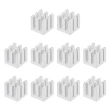 10x10x10mm Silver Tone Sticky Aluminum Heatsink Electronic Radiators 10 Pcs picture
