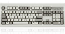 Perixx PERIBOARD-106M, Wired Full-Size USB Keyboard, Classic Retro Gray/White picture