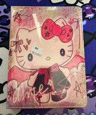 HK Pink/White Faux Leather Hardcover Notebook With Colored Paper picture