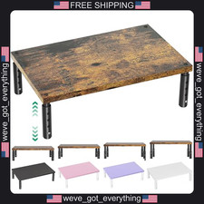 Adjustable Wooden Monitor Stand with 4 Height Levels for Desk picture