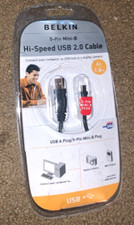 Belkin 5-pin Mini-B Hi-Speed Cable USB 2.0 6 Ft A Plug/5-pin Mini NEW Sealed picture
