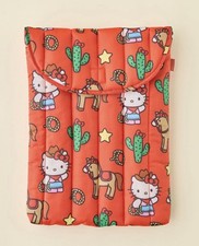 AUTH NEW BAGGU Puffy Laptop Sleeve Quilted Case Pouch Bag Hello Kitty Western picture