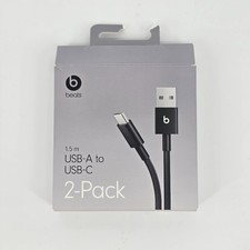 Beats USB-A to USB-C Woven Cable (1.5m) 2pk - Bolt Black OPEN picture