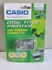 Casio TR-18SR-S Silver Ink Disc Title Printer Ink Ribbon Cassette Sealed picture