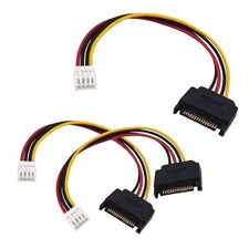 ThtRht 3 Pack Floppy Drive to Sata Adapter 15 PIN SATA 20 centimeters, Black picture