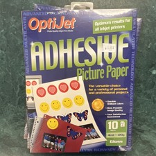 OptiJet Adhesive Picture Paper Gloss 8.5x11 White 10 Sheets 120g Inkjet 3 packs picture