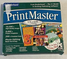 Broderbund Printmaster Silver Version 16 Software 2003 USED UNTESTED CD-ROM picture