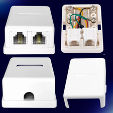 2 pack Phone Jack Surface Mount Dual Port Telephone . 4 Screw Terminals to 2RJ11 picture