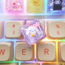 Cinnamoroll My Melody Pom Pom Purin Kuromi Keycaps Clear Light UV Bling Key cap picture