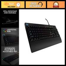 Wired RGB Gaming Keyboard - Mech-Dome Keys, Palm Rest, Adjustable Feet, Media Co picture