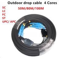 30m-300m 4 Core FTTH Outdoor Fiber Optic Cable SC APC/UPC LSZH Drop Cable Patch picture