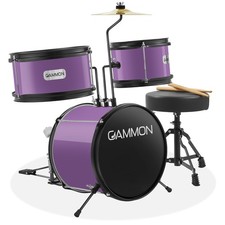 Gammon 3-Piece Junior Drum Set with Throne - Purple, Complete Beginner Kit picture