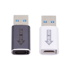 Cablecy 2pcs/lot USB 2.0 A Male QC to PD USB-C Type C 5Gbps Data Power Adapter picture