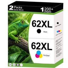 62XL Ink Cartridges Replacement for HP 62 XL Black Color Combo Pack for HP62 picture