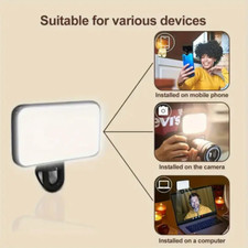 Portable Mini Clip On LED Video Light for Phone Laptop Selfie Conference USB Rec picture