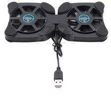 Dual USB Laptop Cooling Pad Foldable Slim Fan Cooler Stand for PC Notebook picture