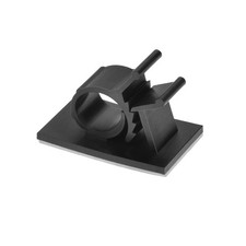 Nylon Self Adhesive Cable Management Clip Round Type 32x19mm L, 100-Pack picture