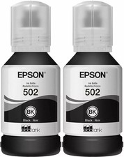 Genuine Epson 502 Black Ink Bottle 2 Pack for ET-2700 ET-2750 ET-3700 ET-3750 picture