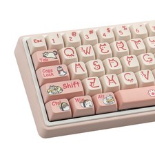 131 PCS Pink DyeSublimated XDA Profile PBT Keycaps Cat Planet Theme Custom picture
