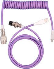 1.5M Coiled USB-C to USB-A Gaming Keyboard Cable, Double-Sleeved with Detachable picture