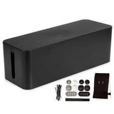 Iron Forge Cable Large Cable Management Box, 16 x 6 x 5 in, Black Cord Organi... picture