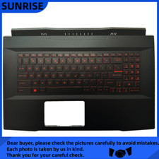 New For MSI Katana GF76 MS-17L1 MS-17L3 Palmrest Cover Keyboard Full RED Backlit picture