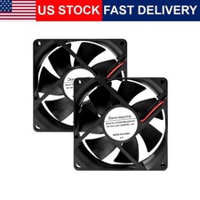 24V DC Cooling Fan 80mm 80x80x25mm 2 Pack 2Pin 3500RPM Quiet PC CPU Case PSU picture