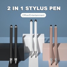 2 in 1 Stylus Pen Touch Screen Drawing Disc Nib Silicone Tip iOS Android picture