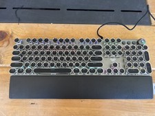 AULA Round Keycaps Black-blue switches  AULA F2088 Typewriter Style Mechanical picture