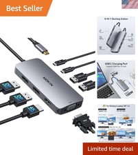 8-in-1 USB C Docking Station for Multiple Displays - Dual DisplayPort & HDMI picture