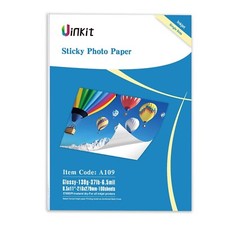 Uinkit 100 Sheets Printable Glossy Sticker Photo Paper 8.5x11 Full Sheet Inkj... picture